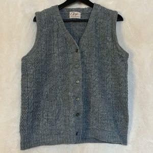Raje Ltd Gray 100% Wool Button Down Vest